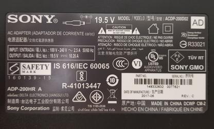 GENUINE SONY TV AC ADAPTER 19.5V 10.26A ACDP-200D02
