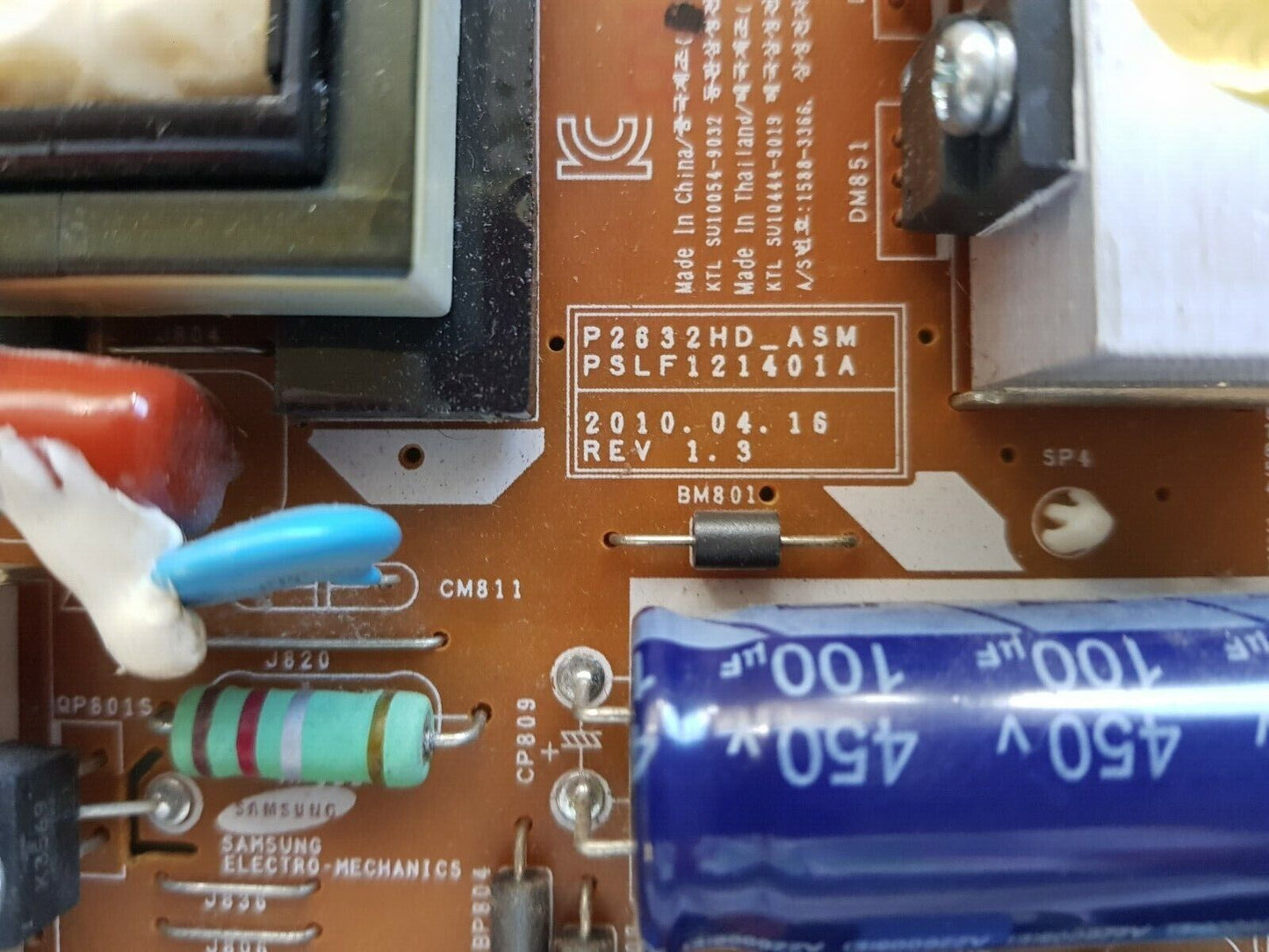 GENUINE SAMSUNG LA32C450 POWER SUPPLY BOARD BN44-00338A P2632HD_ASM PSLF121401A