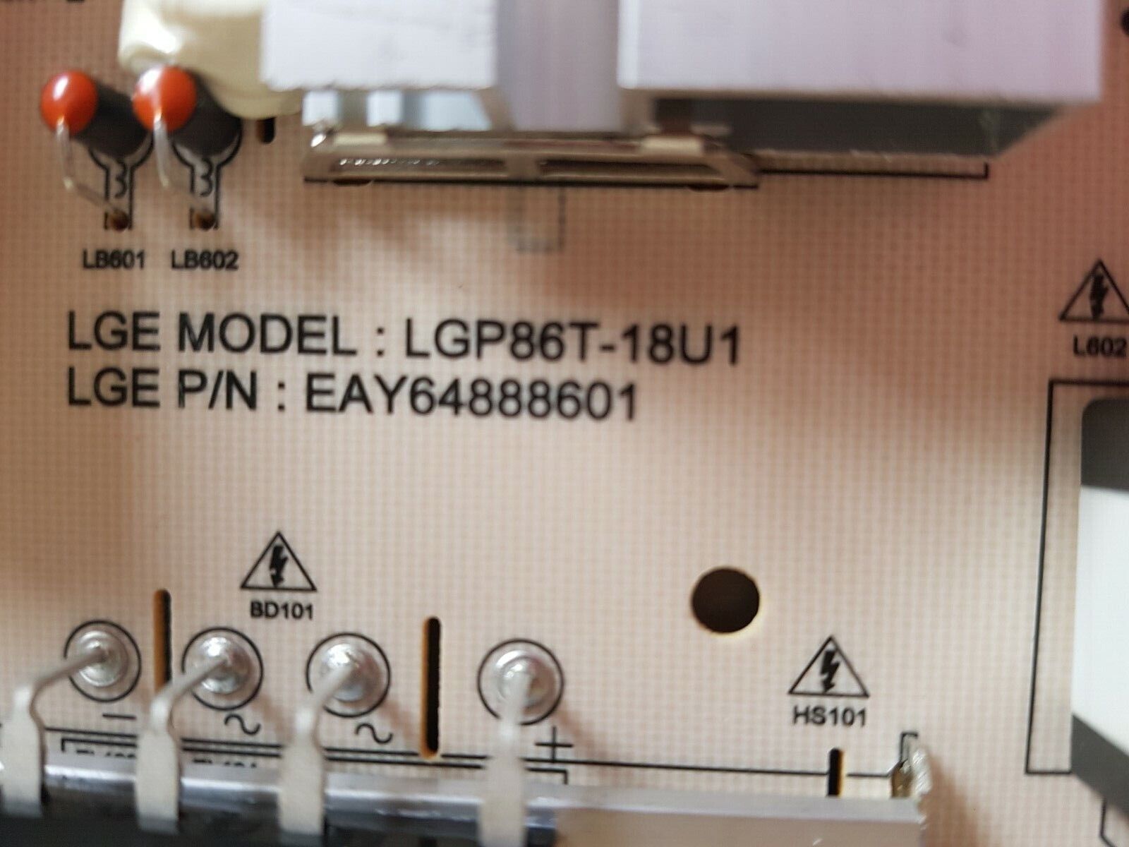 GENUINE LG 86UK6500 POWER SUPPLY BOARD EAY64888601 LGP86T-18U1 PLDL-L708A