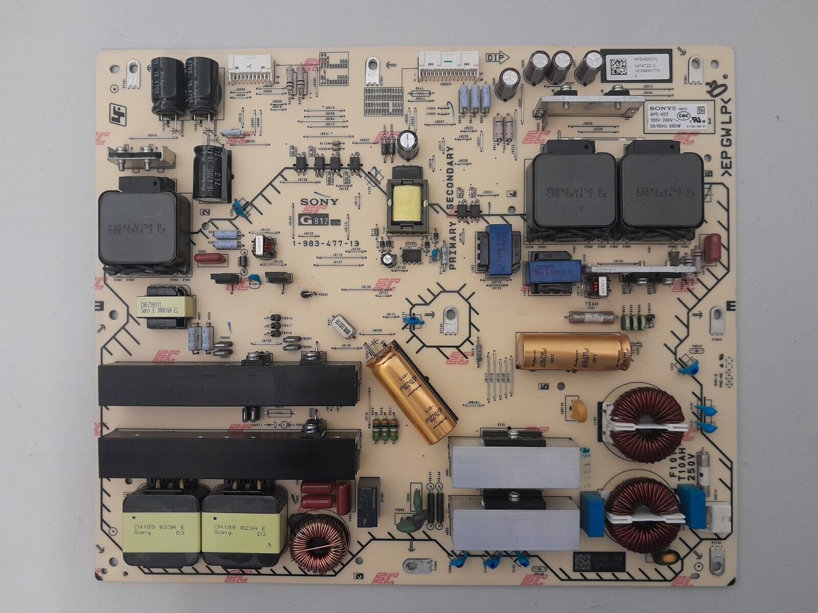 GENUINE SONY KD 55A8F POWER SUPPLY BOARD G812 APS-422 147472212 1-983-477-13