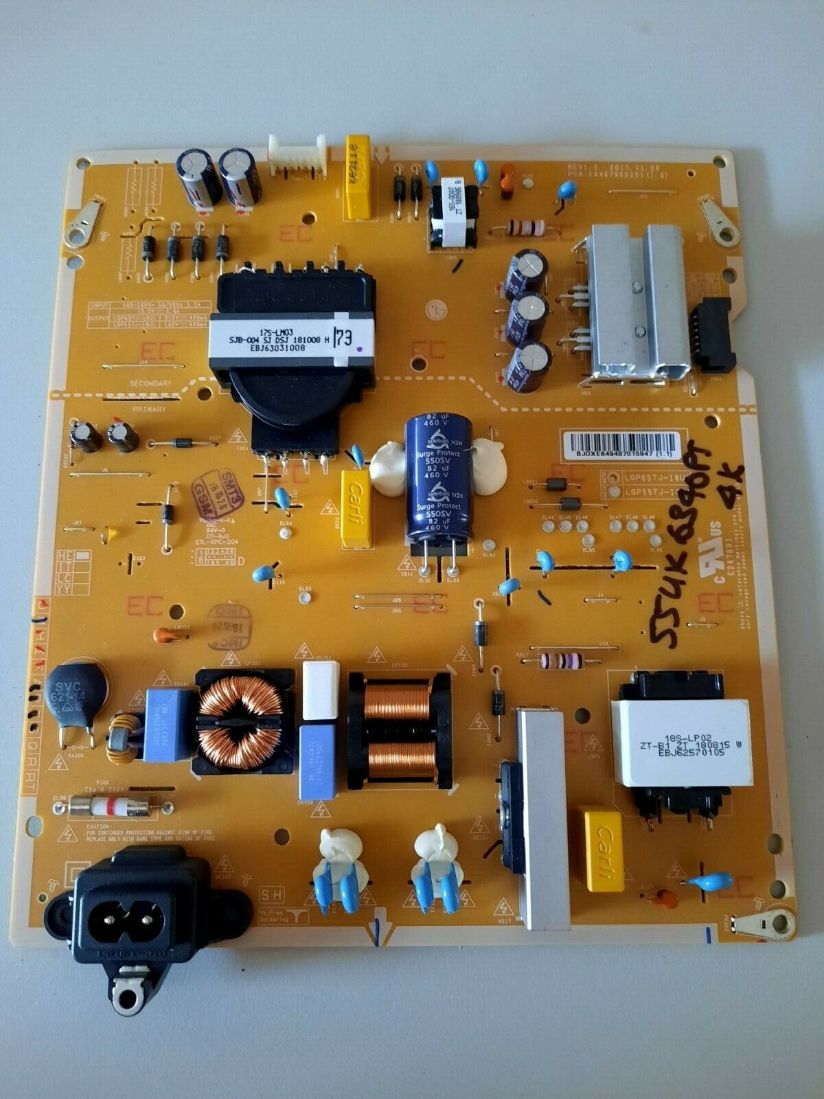 GENUINE LG 55UK6340 Power Supply Board  EAY64948701 LGP55TJ-18U1 EAX67865201(1.6