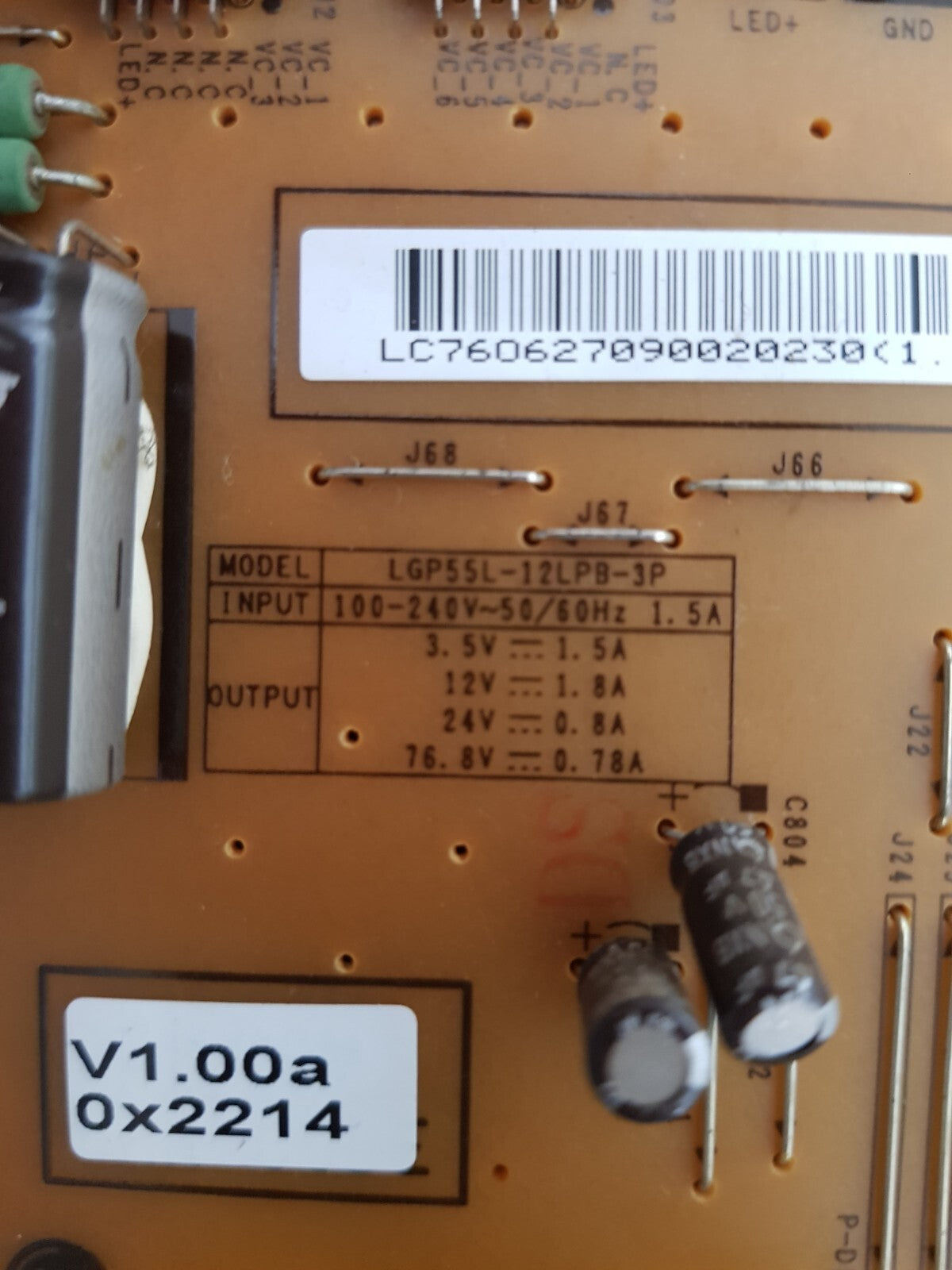GENUINE LG 55LM6410 POWER SUPPLY BOARD EAY62709002 EAX64744401 1.3