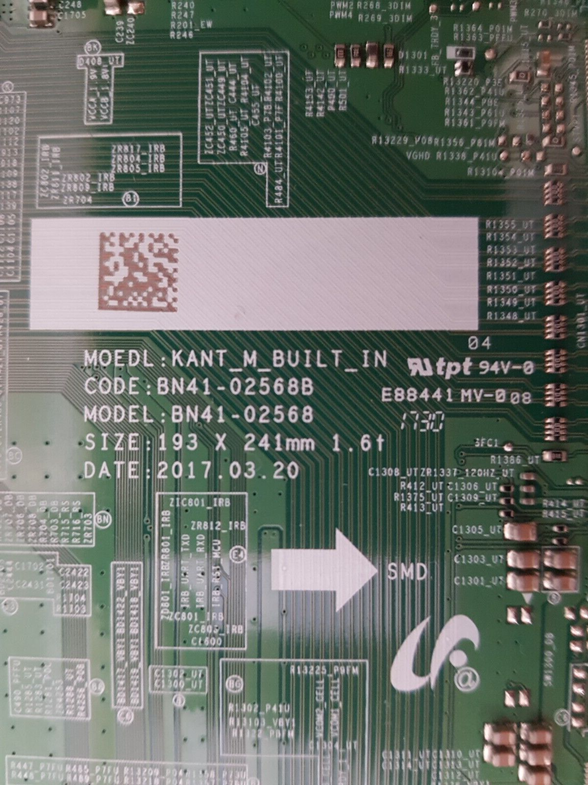 GENUINE SAMSUNG UA65MU6100 (VER DA02) MAIN BOARD BN41-02568B BN94-12434E