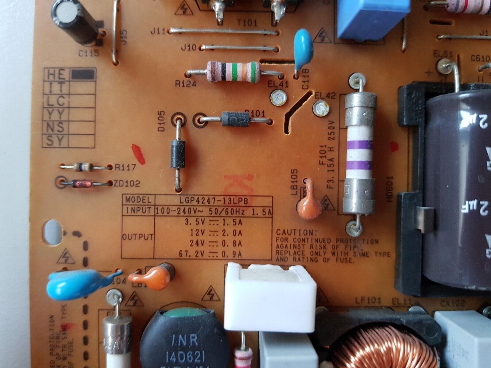 GENUINE LG 47LA740T POWER SUPPLY BOARD EAX64905701 (2.5) EAY62810901