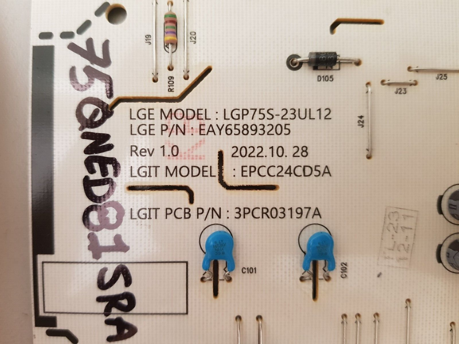 GENUINE LG 75QNED81SRA POWER SUPPLY BOARD LGP75S-23UL12 EAY65893205