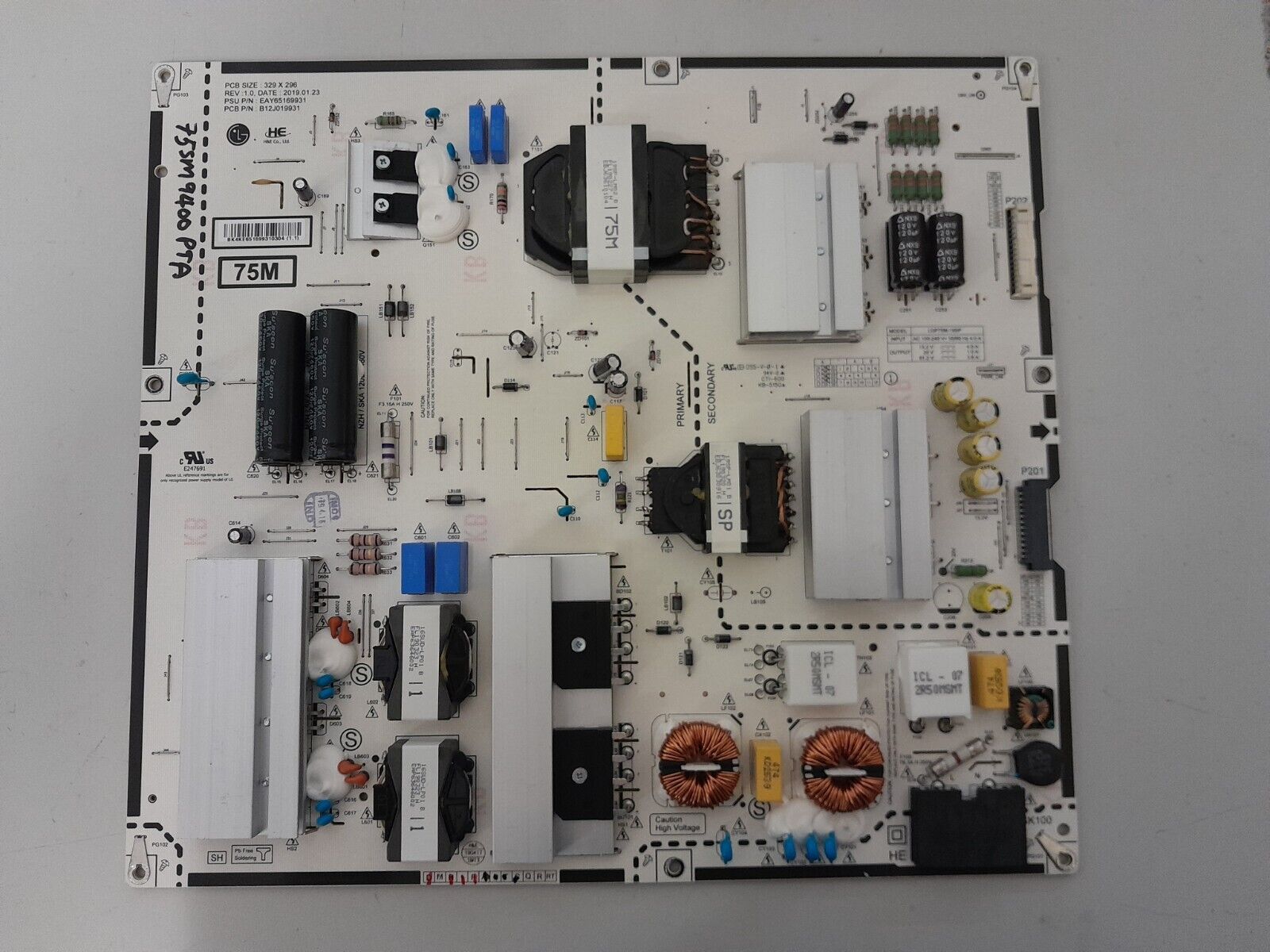 GENUINE LG 75SM9400PTA POWER SUPPLY BOARD  EAY65169931 LGP75M-19SP