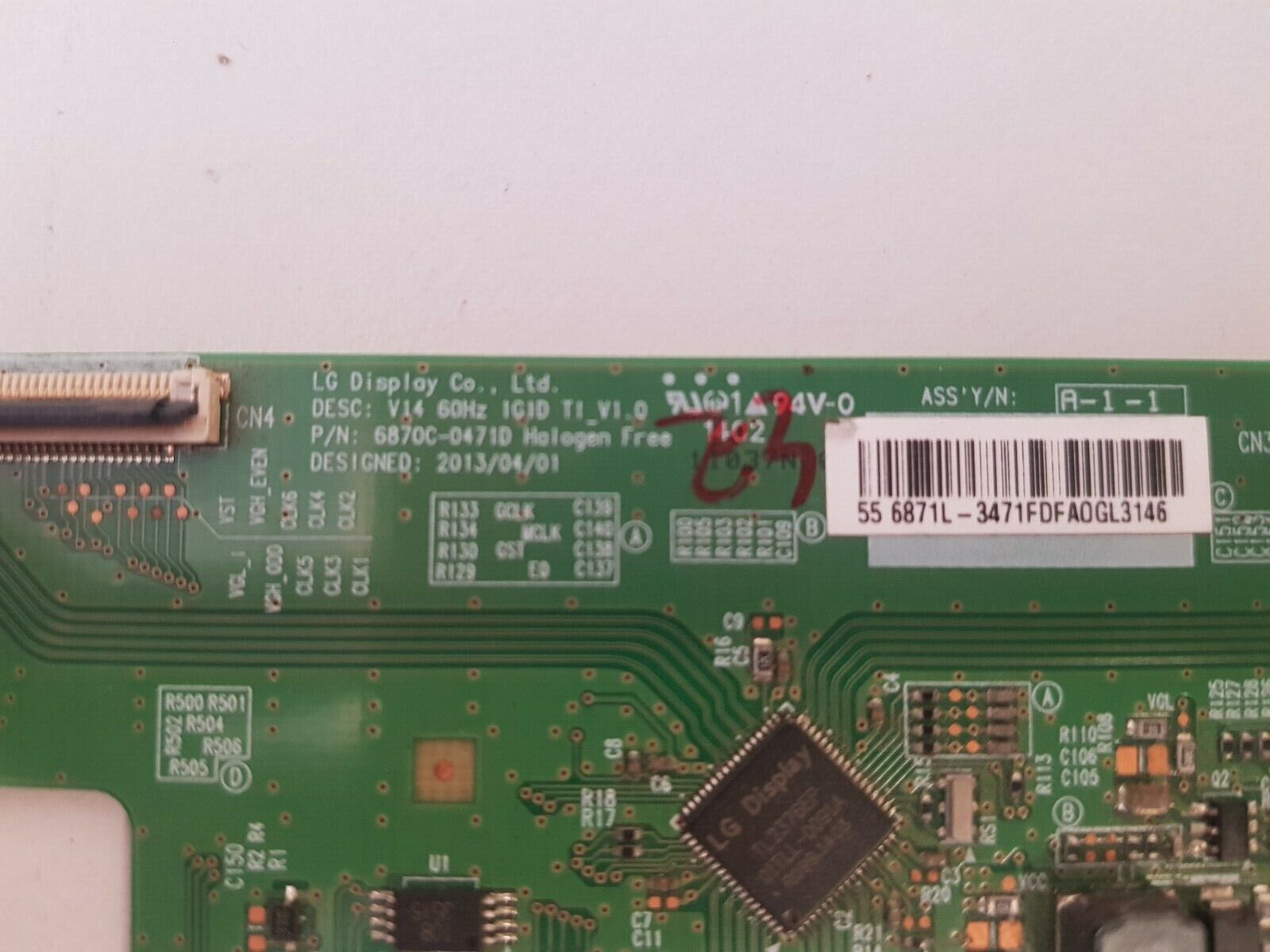 GENUINE SONIQ E55V13A T-CON BOARD 6871L-3471F 6870C-0471D