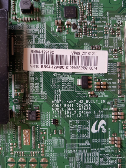 GENUINE SAMSUNG UA65NU8000 (VER AA02 AB04) MAIN BOARD BN94-12949C BN41-02636A