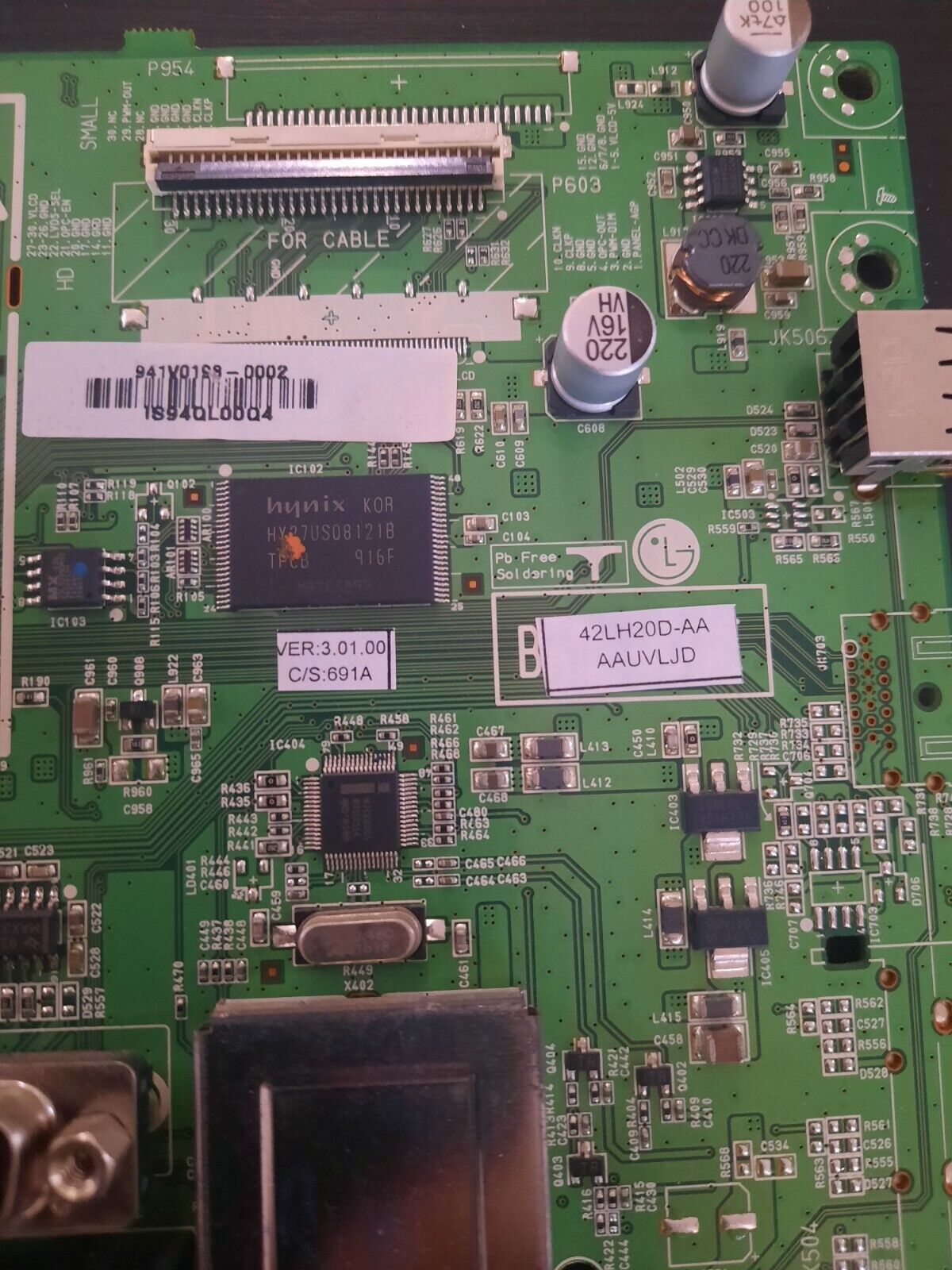 GENUINE LG 42LH20D Main Board - EBU60676502 EAX59793902