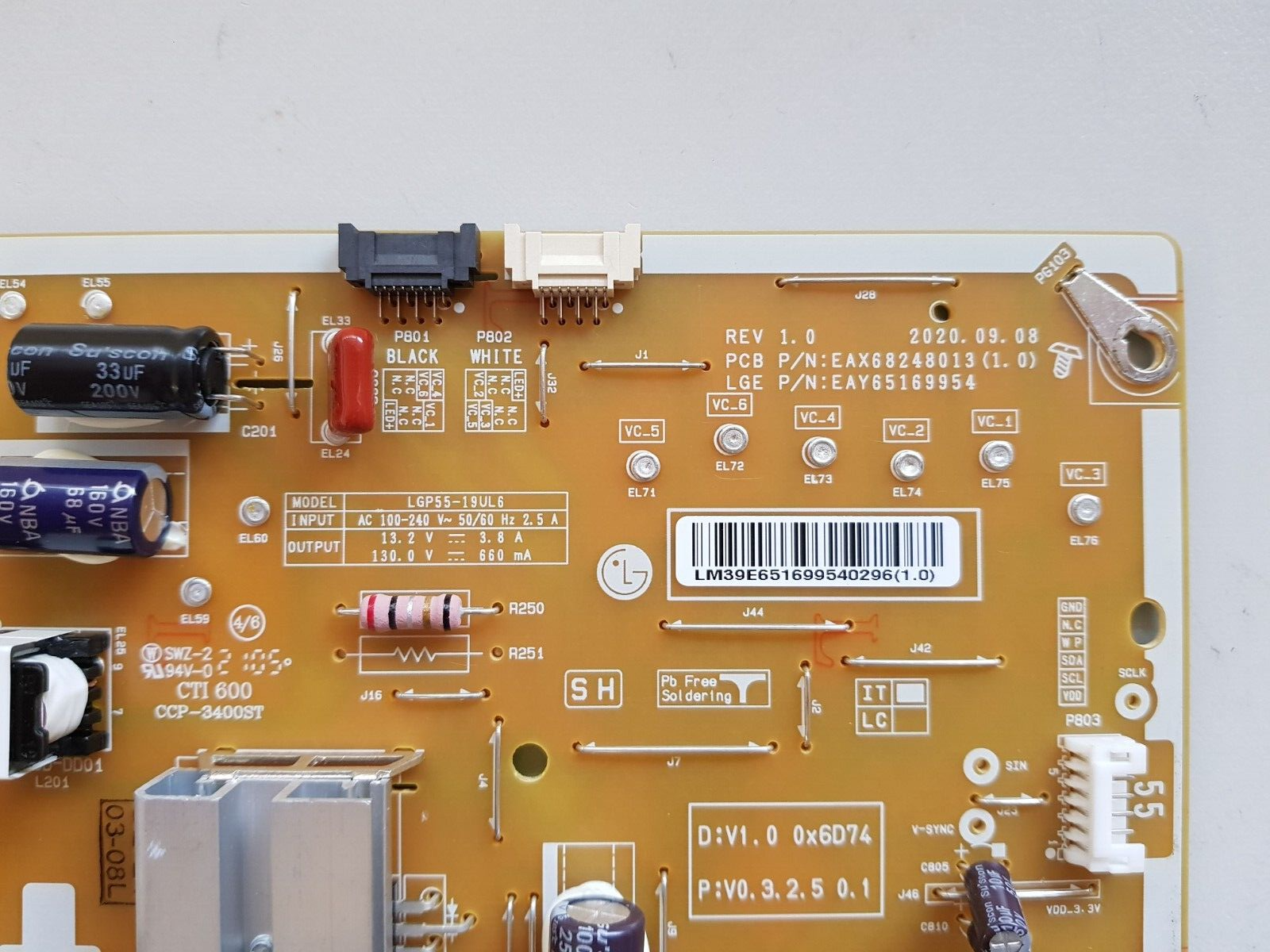 GENUINE LG 55NANO86TNA POWER SUPPLY BOARD EAX68248013 (1.0) EAY65169954