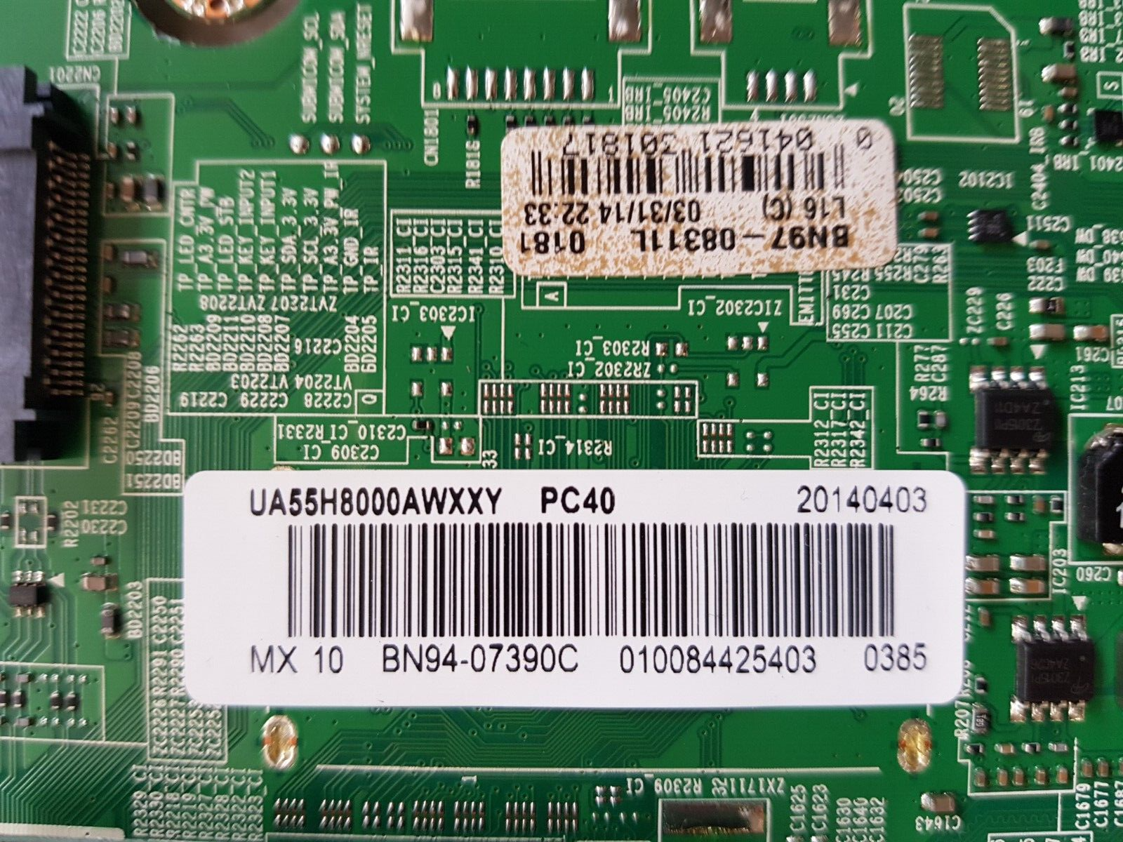 GENUINE SAMSUNG UA55H8000AWXXY (VER-TD01) MAIN BOARD BN94-07390C