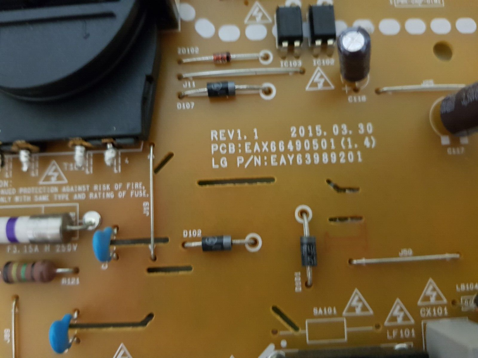 GENUINE LG 49UF680T POWER SUPPLY BOARD EAY63989201 LGP49E-15UL2