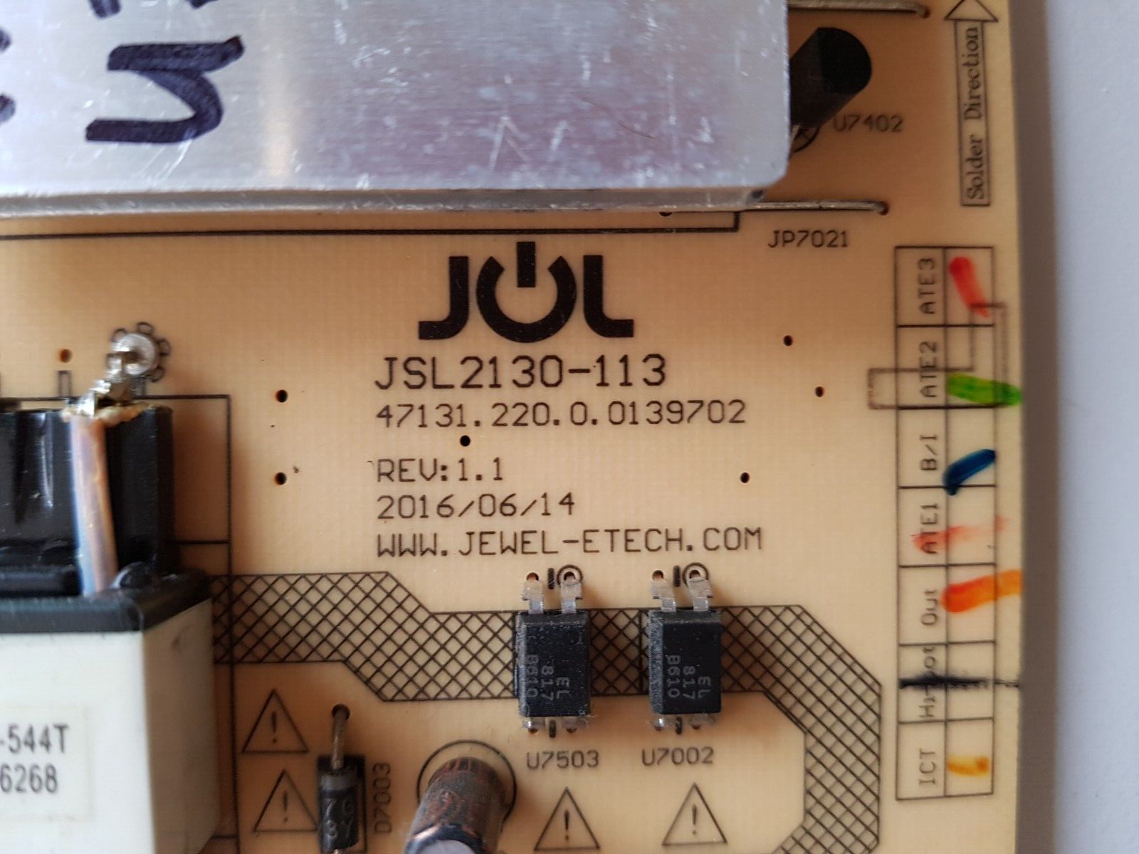 GENUINE HITACHI UZ557200 POWER SUPPLY BOARD JSL2130-113