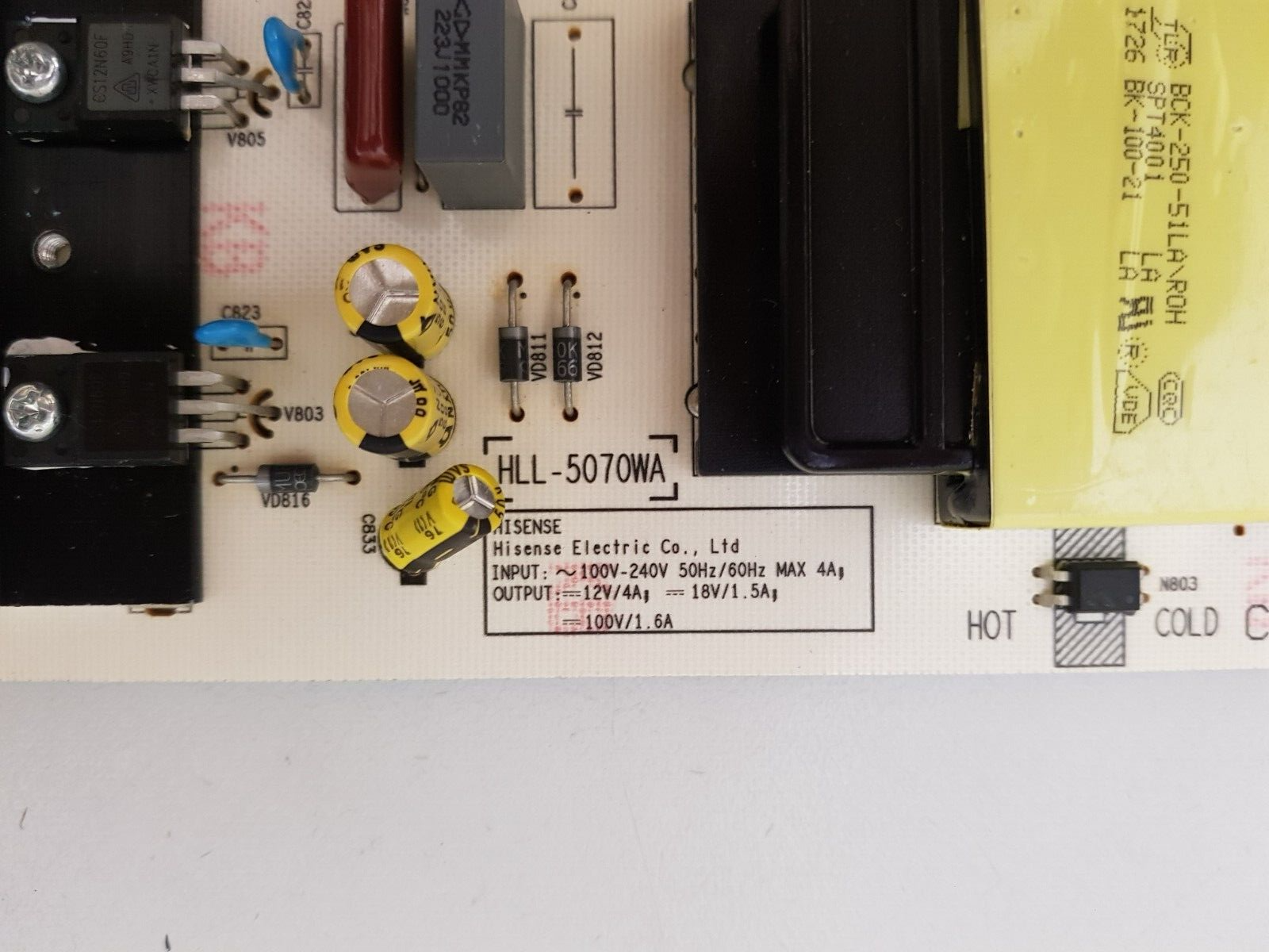 GENUINE HISENSE 65N8 POWER SUPPLY BOARD HLL-5070WA RSAG7.820.7477 209716