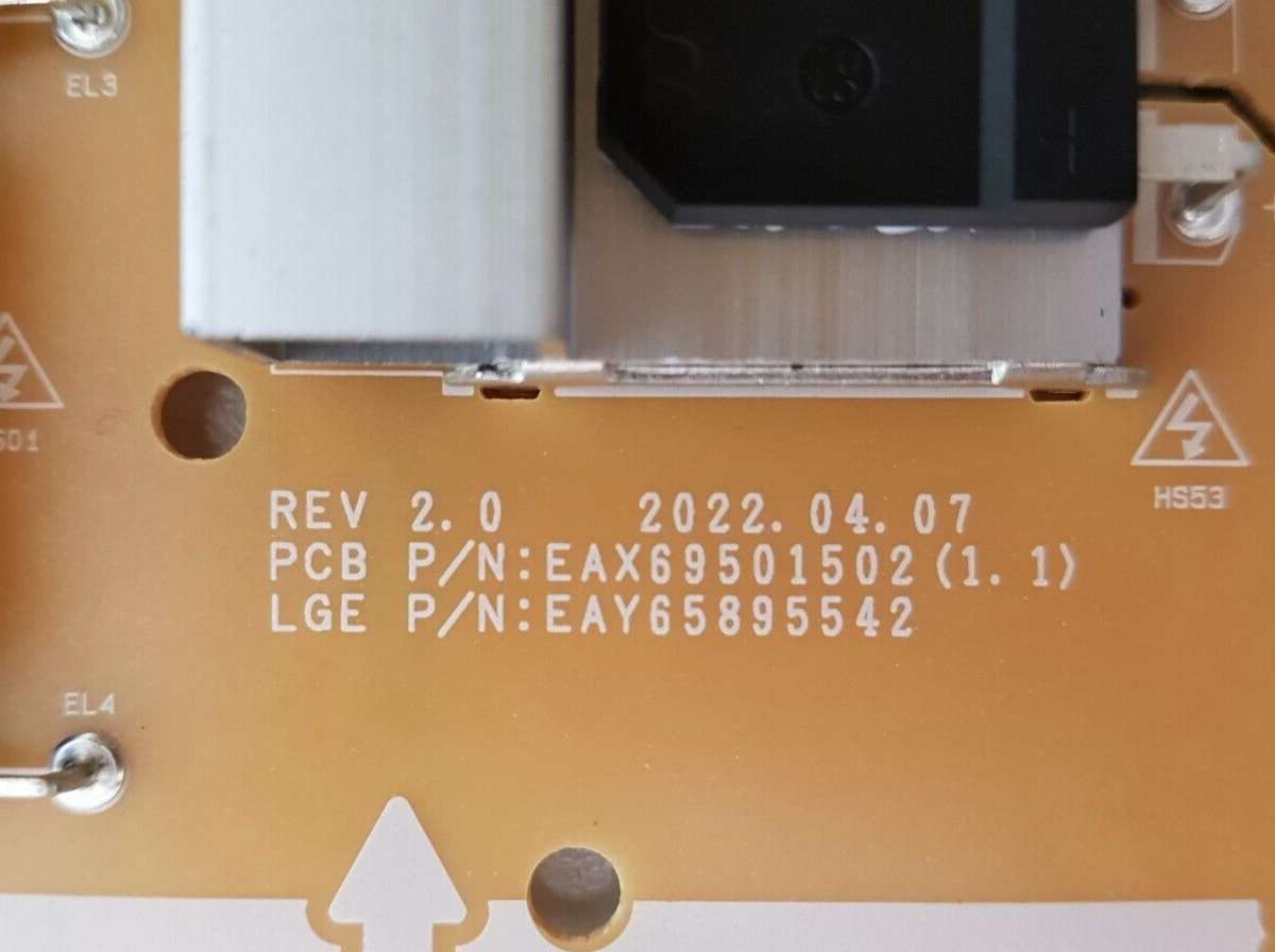 GENUINE LG 75UR8050PSB POWER SUPPLY BOARD EAX69501502 1.1 EAY65895542