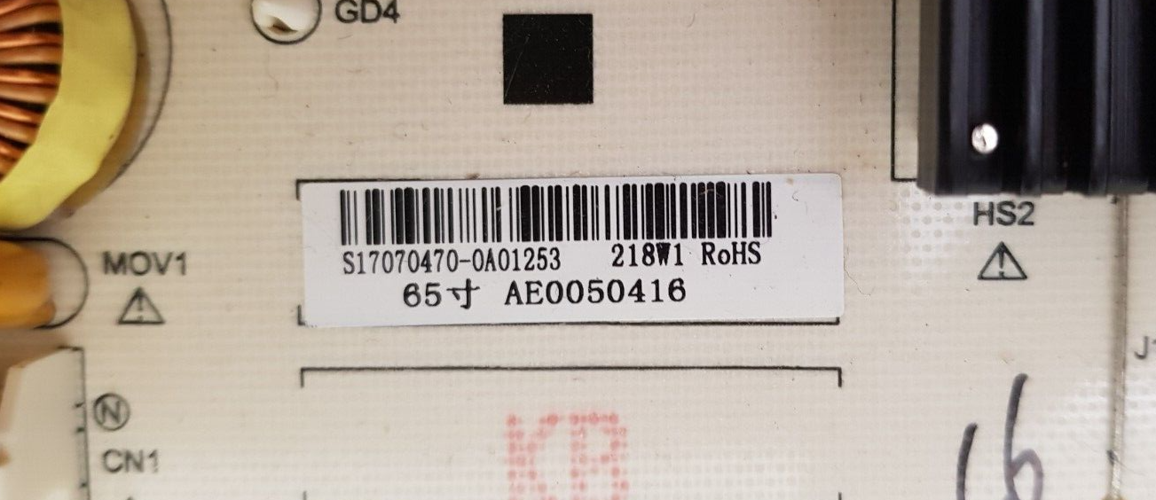 GENUINE POLAROID PL6517UAD POWER SUPPLY BOARD PW.230W2.751