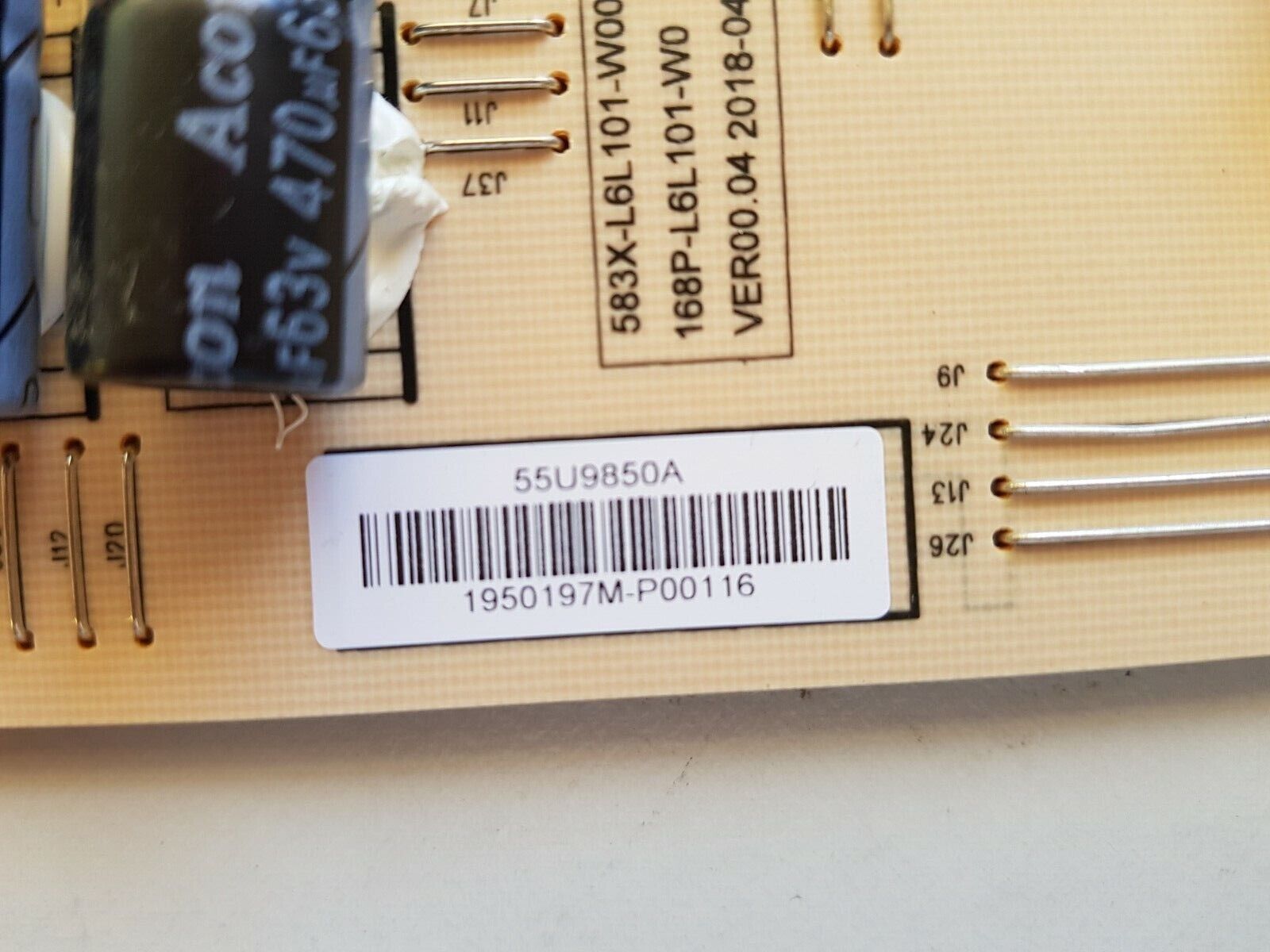 GENUINE TOSHIBA 55U9850A POWER SUPPLY BOARD 583X-L6L 101-W000
