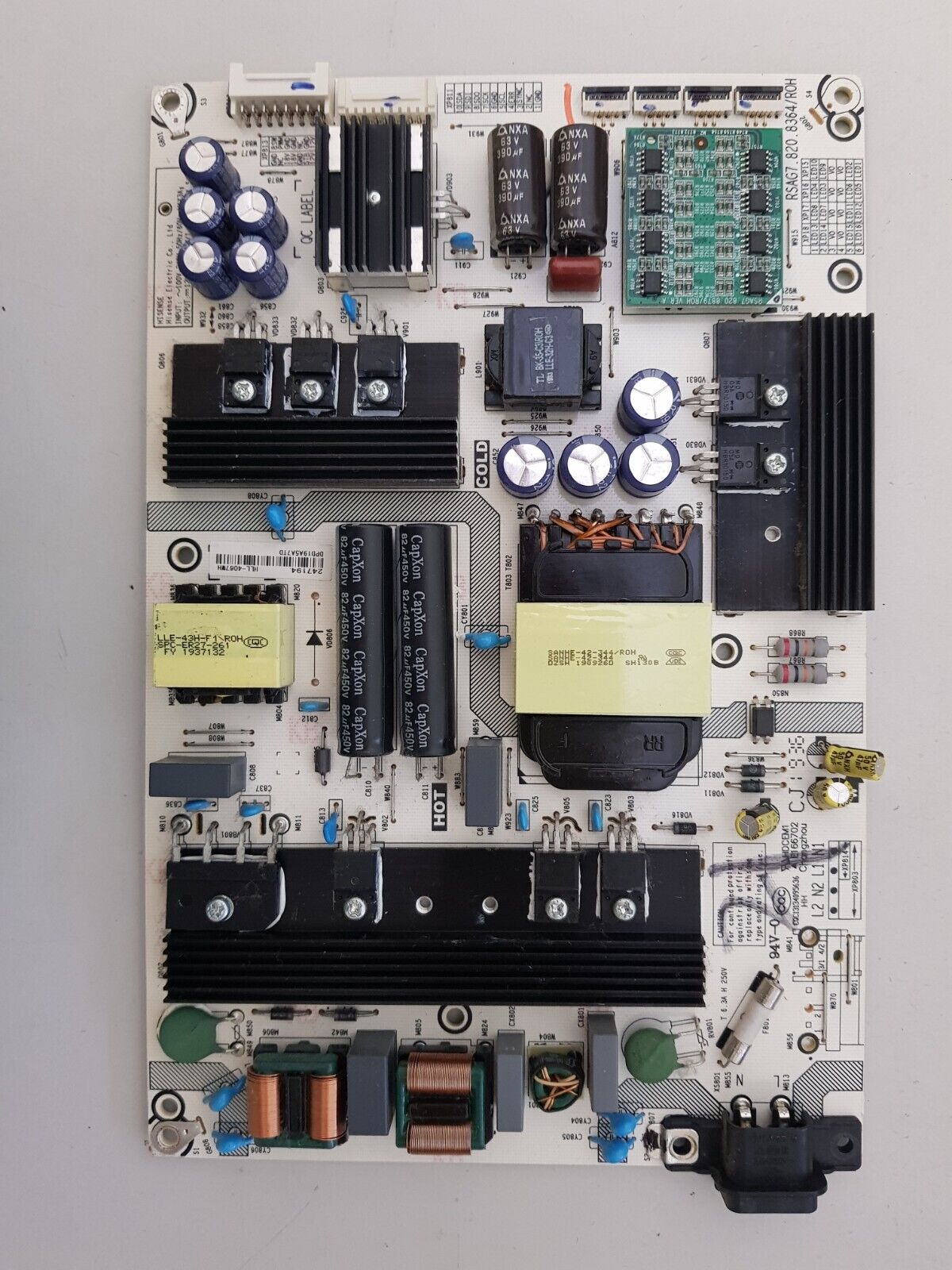 GENUINE HISENSE 55RG POWER SUPPLY BOARD RSAG7.820.8364 HLL-4067WH