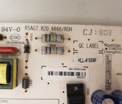 GENUINE HISENSE 55P4 POWER SUPPLY BOARD RSAG7.820.6666 HLL-4155WI