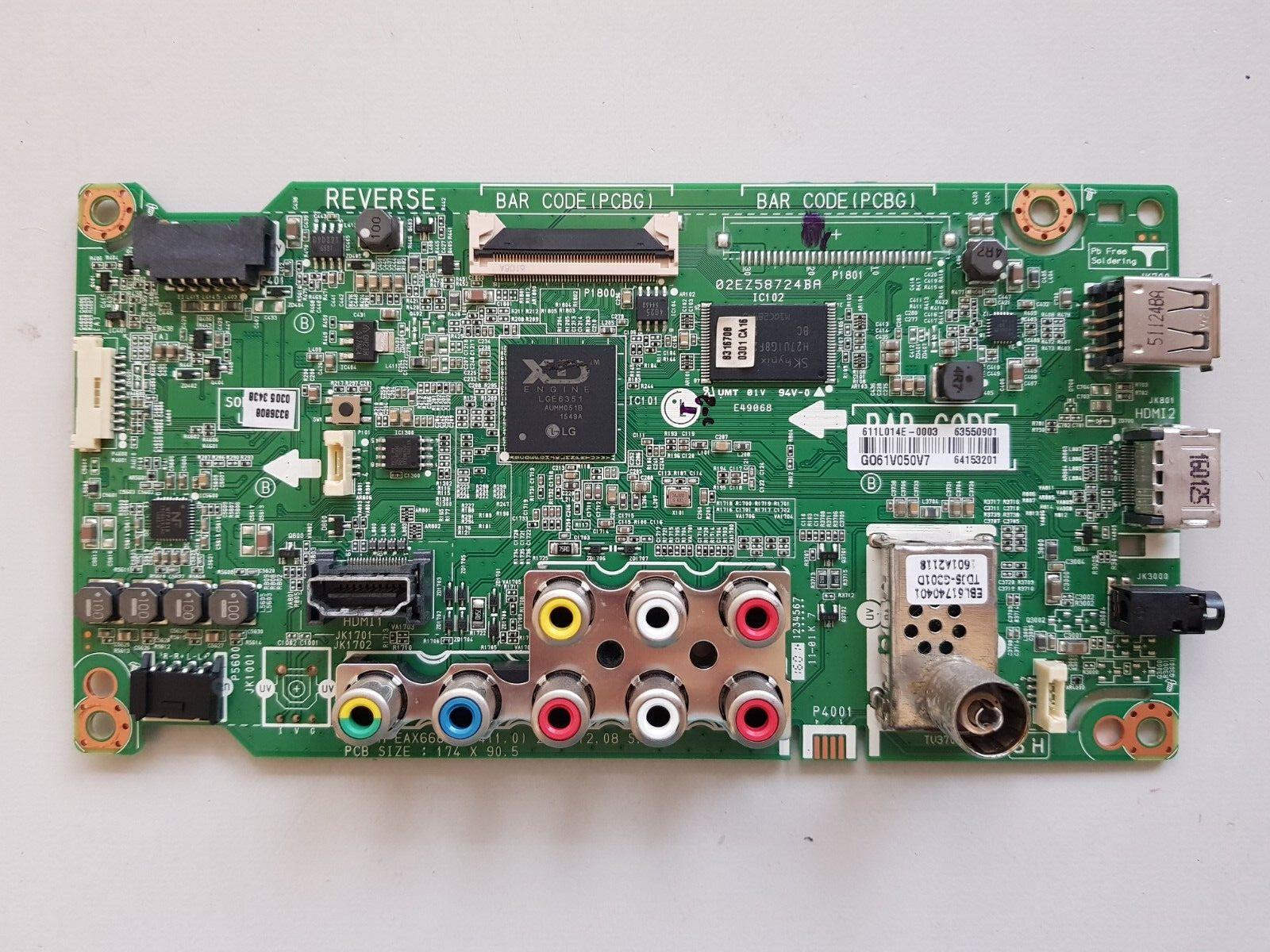 GENUINE LG 43LH541T-TD MAIN BOARD EAX66870204 (1.0) 63550901 64153201