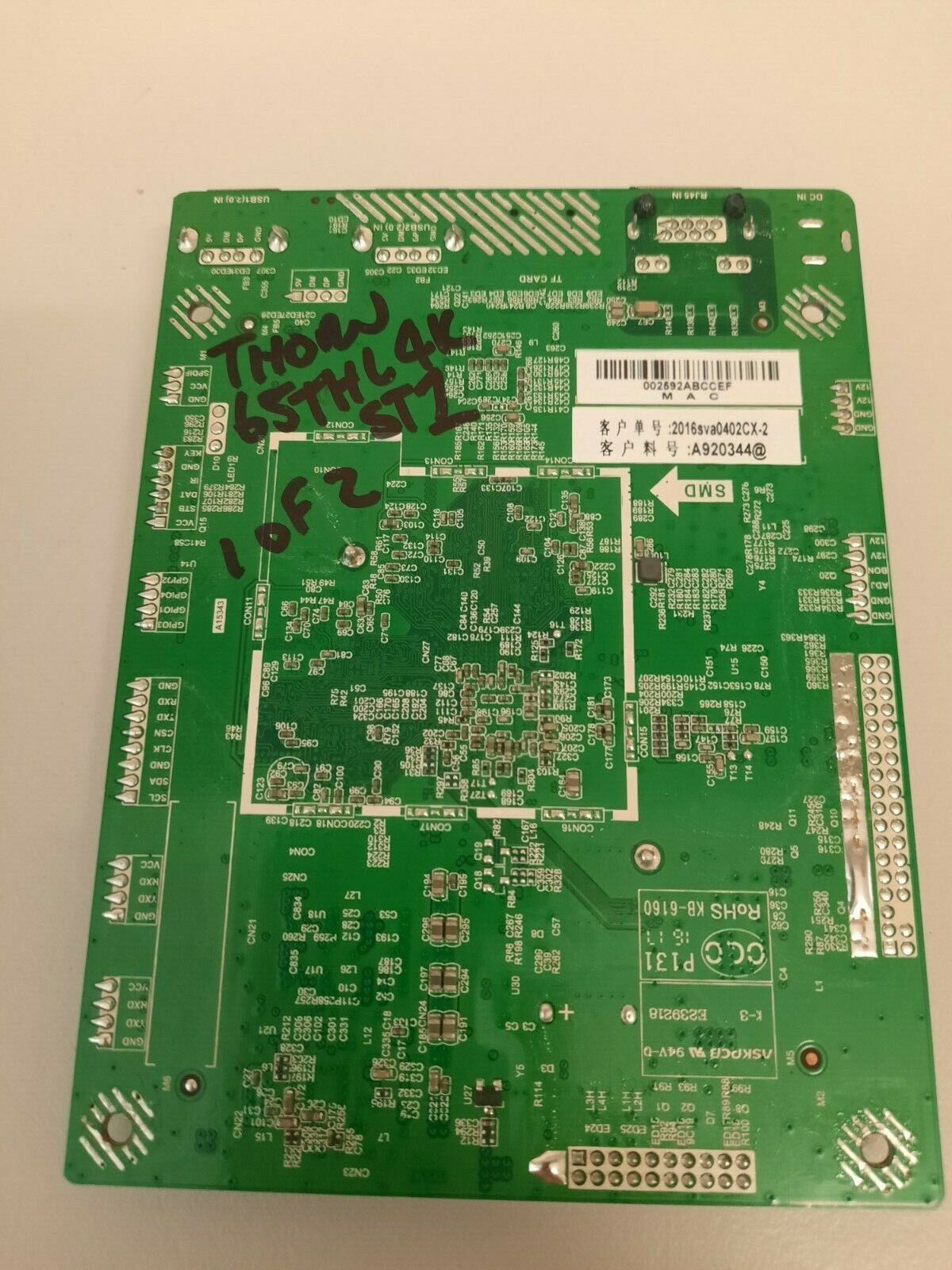 GENUINE THORN 65THL4KST1 Main Board - B.RK3288.3 LC550EGE-DHM4